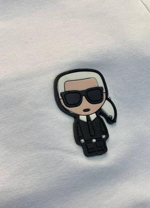 Чоловічий костюм з шортами білий літній котоновий karl lagerfeld та панама чорна karl lagerfeld3 фото