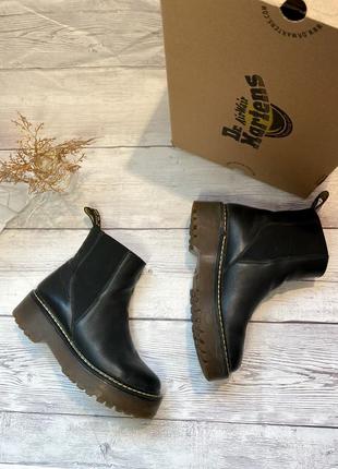 Dr martens мартінси черевики висока платформа натуральна шкіра зимові на хутрі на резинці