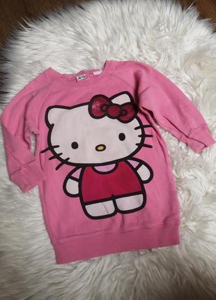 Трикотажне плаття з довгим рукавом h&m hello kitty на 6-12 місяців