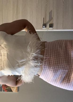 Костюм рожевий з твідовою спідницею