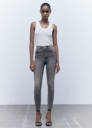 Zara узкие джинсы серые