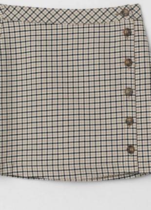 Юбка в клетку на пуговицах оригинал