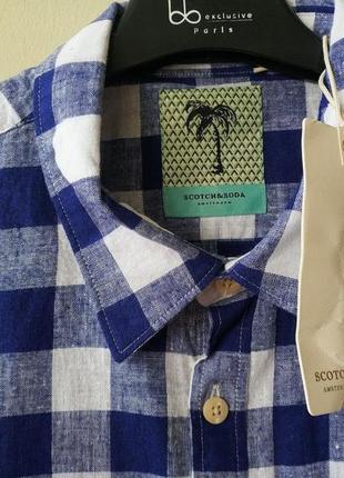 Мужская льняная тенниска рубашка scotch&soda amsterdam оригинал6 фото
