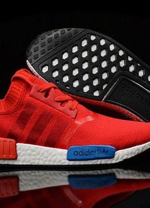 Adidas nmd runner red красные кроссовки демисезонные весна осень