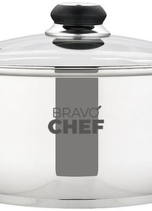 Кастрюля bravo chef l'appetit 24 см (5 л) с бакелитовыми ручками (bc-2003-24) tzp130