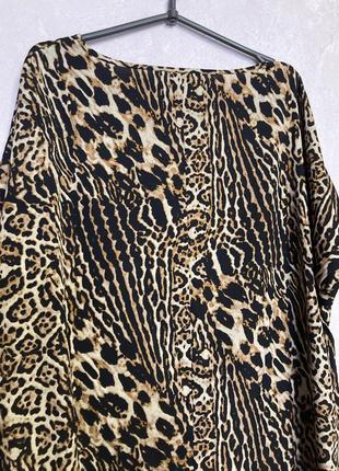 Классная блуза короткий рукав туника леопард и еще кто-то)6 фото