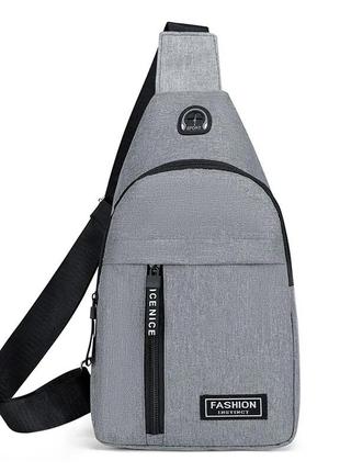 Рюкзак чоловічий водонепроникний сірий з чорною фурнітурою1 фото