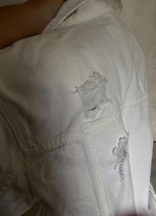 Джинсова куртка джинсовка біла5 фото