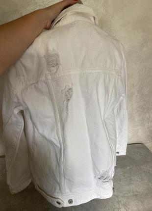 Джинсова куртка джинсовка біла6 фото