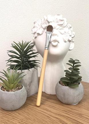 Пензлик плоский для нанесення тіней оригинал кисть плоская натуральный