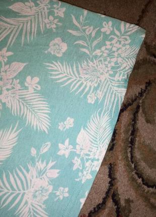 Женственная,трикотажная блузка-майка-трапеция с тропическими листиками,мега батал8 фото