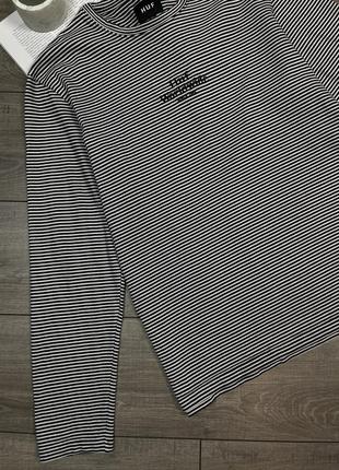 Стильный лонгслив huf royale long sleeve striped t-shirt with embroidered logo5 фото