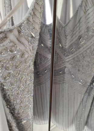 Вечірня сукня lace & beads оригінал лондон ручна вишивка бісером7 фото