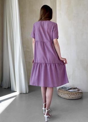 Летнее платье легкое платье модное платье свободное платье льняное платье бренд merlini3 фото