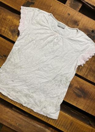 Дитяча бавовняна футболка з вишивкою next (некст 10-11 років 140-146 см оригінал рожева)