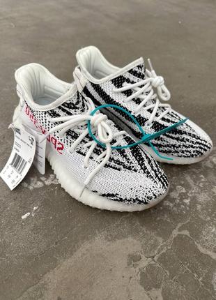 Жіночі текстильні кросівки adidas yeezy boost 350 zebra.