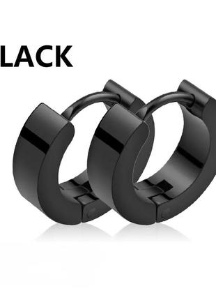 Чорні сережки унісекс в стилі панк рок хіп хоп гот2 фото