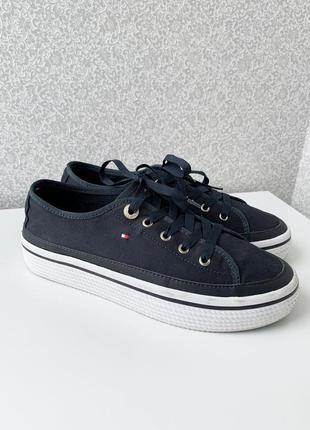 Кеды, кроссовки, синие, базовые, оригинал, tommy hilfiger