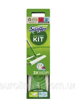 Швабра для сухой и влажной уборки swiffer + 8 салфеток для сбора пыли + 3 салфетки для влажной уборки4 фото