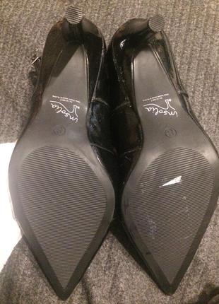 Marks & spencer insolia чёрные лакированные туфли 27 см8 фото