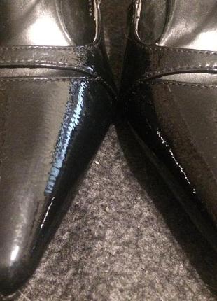 Marks & spencer insolia чёрные лакированные туфли 27 см7 фото