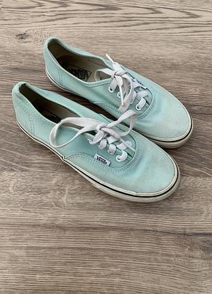 Підліткові текстильні кеди vans Blanc бірюзового кольору