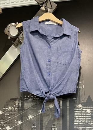 Детская джинсовая рубашка летняя h&м2 фото