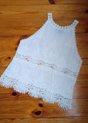 Белая летняя блузка прошва/ хлопковый топ блузка4 фото
