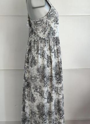 Сукня-сарафан зі змішаної лляної тканини h&m з принтом7 фото