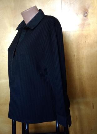 Р 18 / 52-54 стильная базовая черная блуза блузка стрейчевая большой размер amaranto2 фото