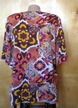 Р 16 / 50-52 очаровательная блуза блузка туника махаон в пестрый принт с поясом m&co5 фото