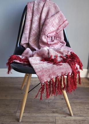 Плед меланж з пензликами