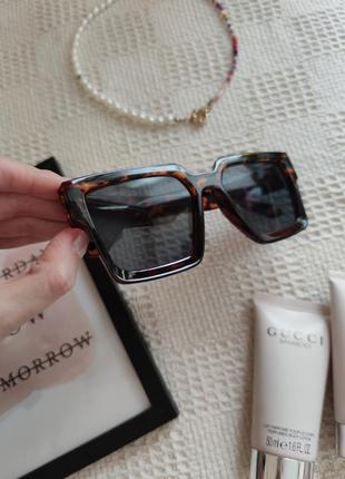Окуляри очки uv400 коричневі лео темні великі крупні сонцезахисні стильні модні нові8 фото