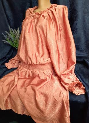 Женственное платье 🍑 легкое шелковое воздушное большой размер с рукавами на резинках фонарики коктельное нарядное торжественное4 фото