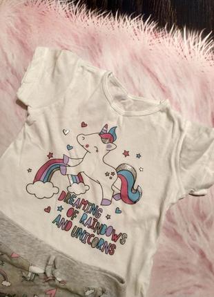 Комплект шорты и футболка единорожка 🦄 единорог primark5 фото