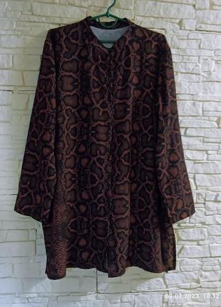 Длинная женская рубашка,блуза,туника, из софта большой размер 54-561 фото