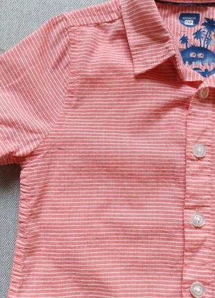 Детская летняя рубашка 12-18 мес с коротким рукавом для мальчика2 фото