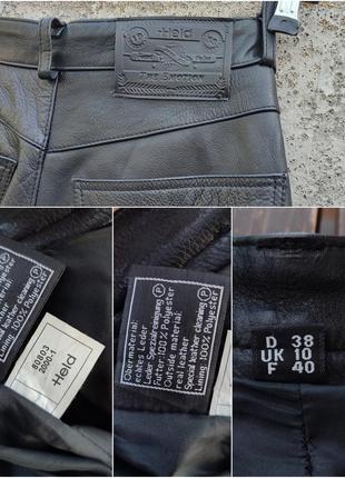 Вінтажні байкерські штани/штани карго held 90-00х з ременями з кишенями з натуральної товстої шкіри10 фото