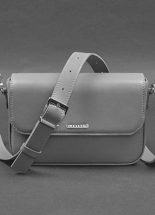 Жіноча шкіряна сумка сіра mary