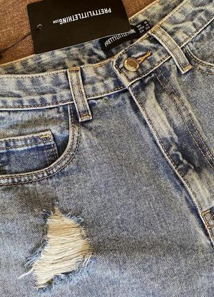 Шорты джинсовые с дырками потертостями plt4 фото