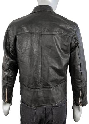 Рідкісна вінтажна шкіряна байкерська чорна куртка косуха leather biker jacket4 фото