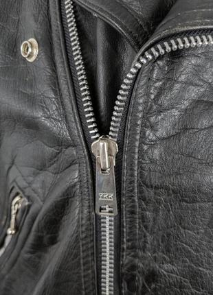 Рідкісна вінтажна шкіряна байкерська чорна куртка косуха leather biker jacket5 фото