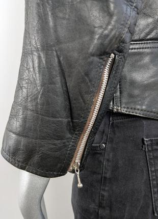 Рідкісна вінтажна шкіряна байкерська чорна куртка косуха leather biker jacket8 фото