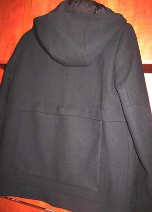 Куртка півпальта zara з капюшоном чорне4 фото