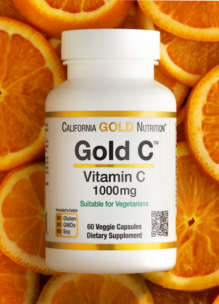 California gold nutrition, gold c, витамин c, 1000 мг, 60 вегетарианских капсул4 фото