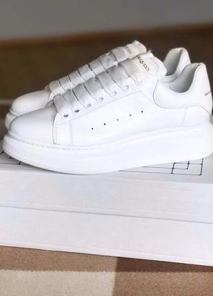 Кросівки шкіряні білі alexander mcqueen full white