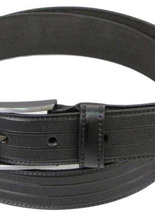 Мужской кожаный ремень под брюки skipper 1250-35 черный 3,5 см1 фото