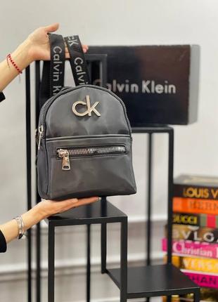 Рюкзак нейлоновый женский мужской черный calvin klein  рюкзак кельвин кляйн унисекс1 фото