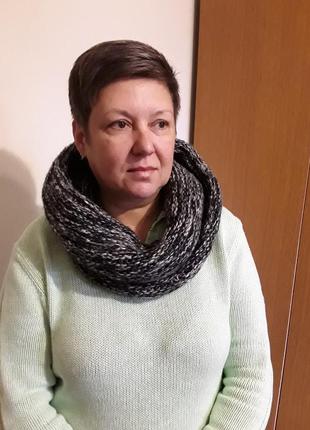 Теплый шарф снуд