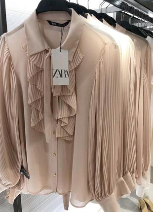 Неймовірна блуза пліссе zara оригінал колір 🔥1 фото